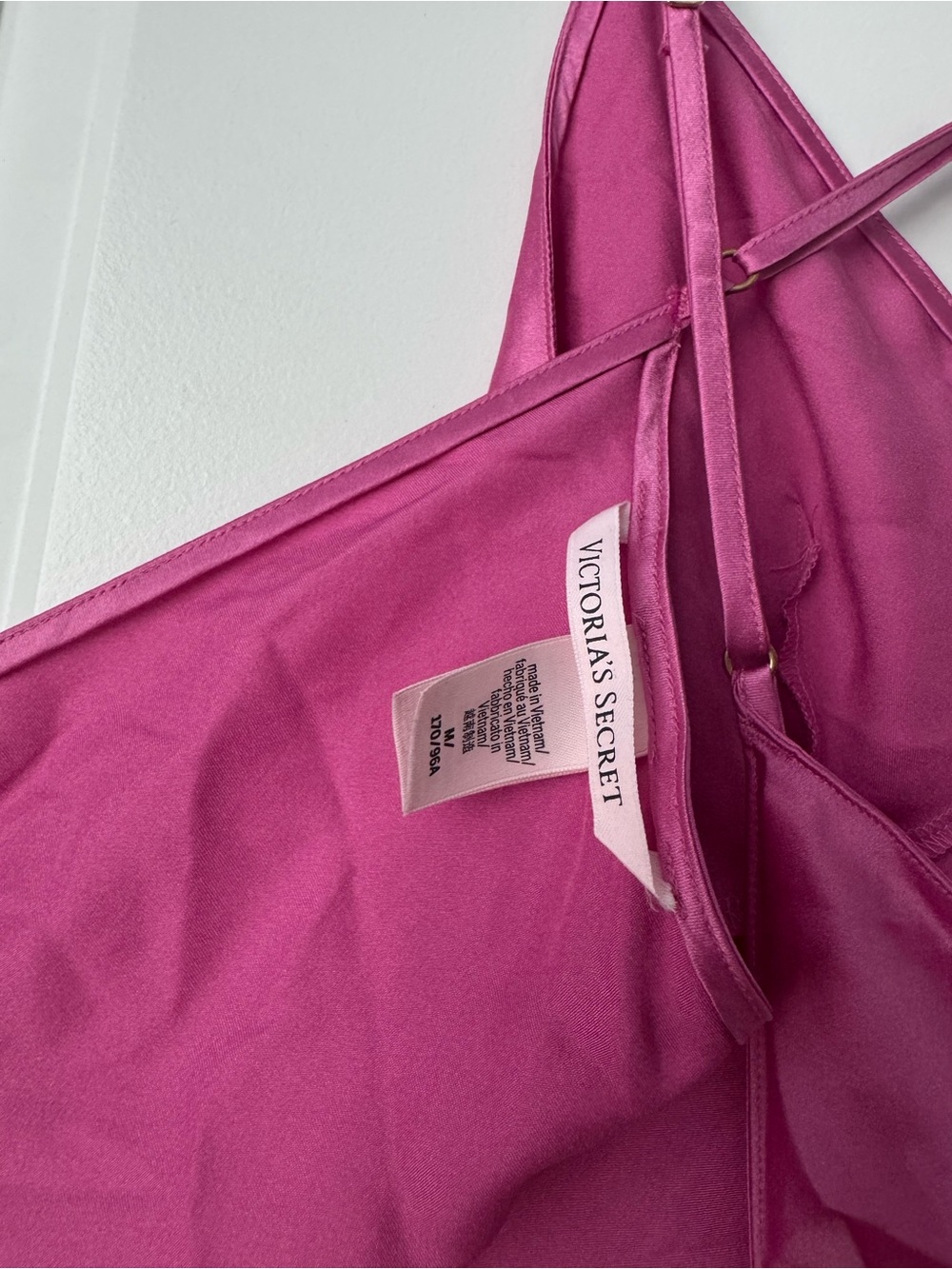 Victoria's Secret Satin Open-Back Cami & Shorts Set Hot Pink Peony sz Medium - Picture 7 of 10